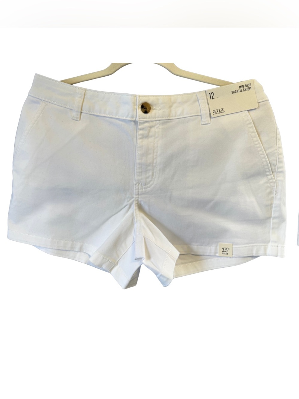 a.n.a White Mid-Rise Shortie Shorts